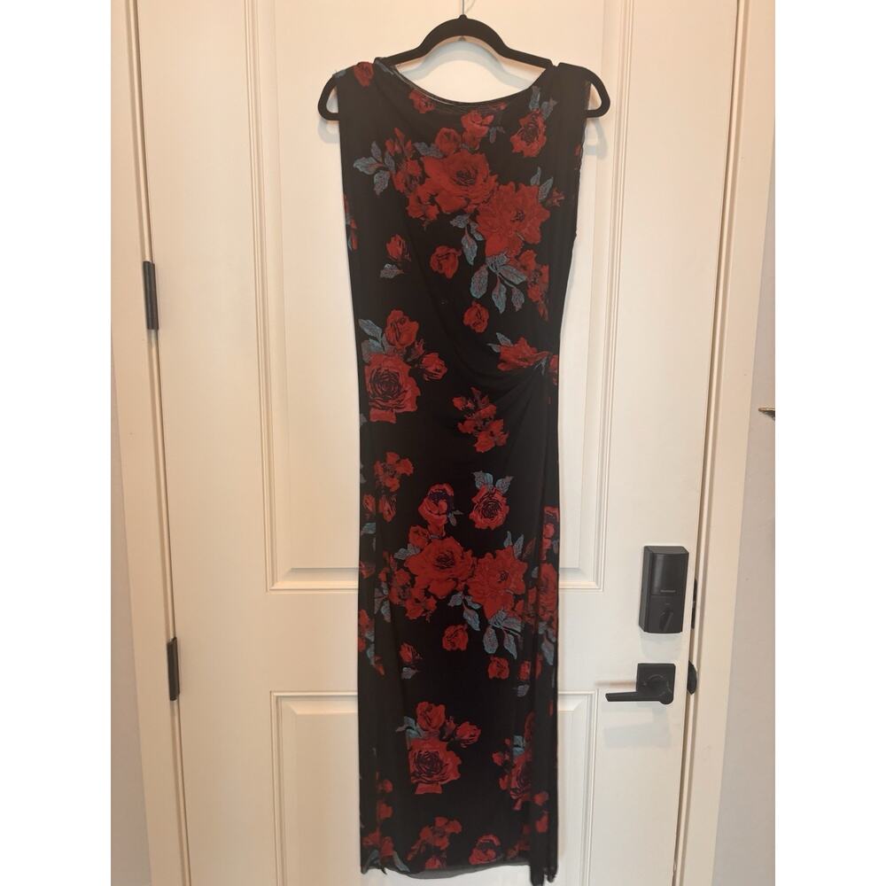 Free People Black and Red Floral Mini Dress